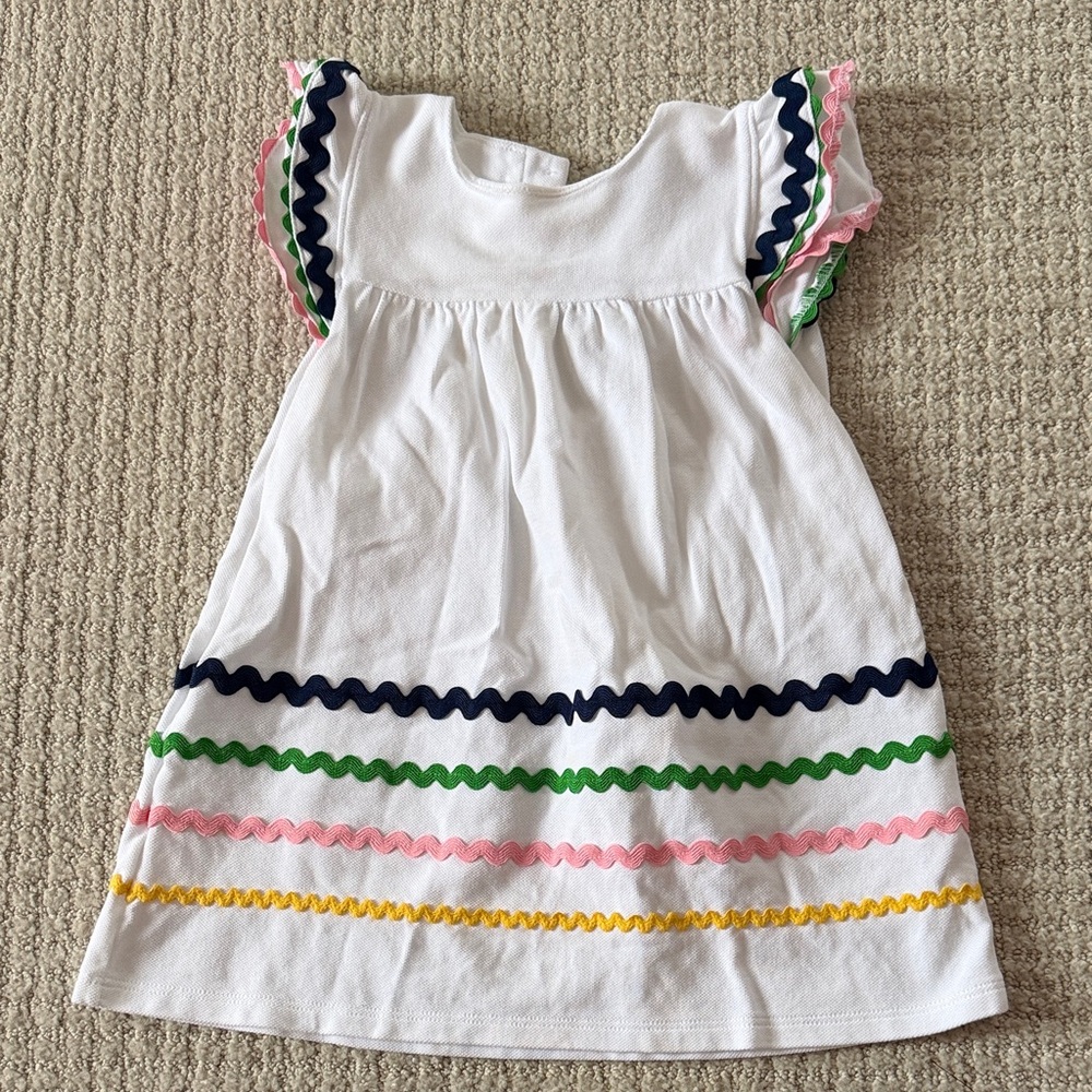 bella bliss White Dress with Colorful Trim